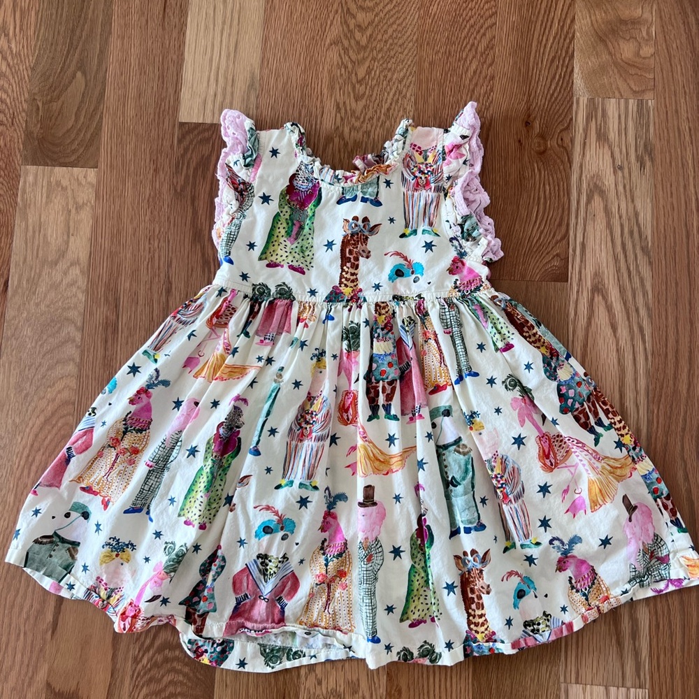 Pink Chicken Multicolor Animal Dress